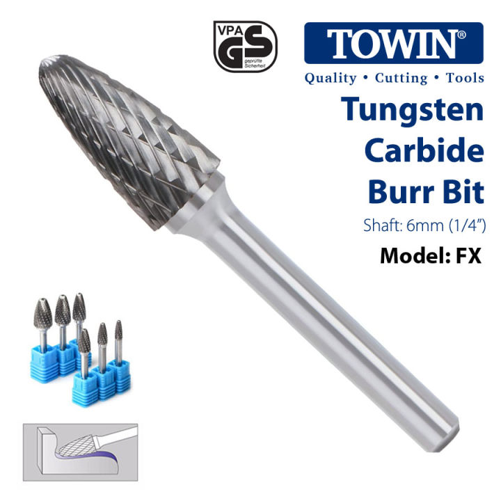 Tungsten Carbide Steel Rotary Burr Bit -  TOWIN - FX - 10mm