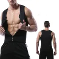 Slimming Vest Body Shaper Neoprene Abdomen Fat Burning Shapewear Body Shaper Sauna Shirt Workout Slimming Belt Waist Sweat Elegant Trainer Zipper Hot Neoprene Tank Top  Sweat Waist Men vest shaper (XL) Belly Men. 