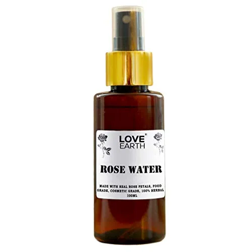 Love Earth Rose Water Gulab Jal Face Mist Toner with Real Rose Petals & Extracts for Skin Hydration and Natural Glow 100ml(FROM INDIA)JEZ