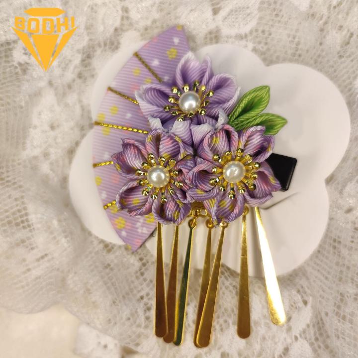 Flower%20Fan-shaped%20Hair%20Clip%20Japanese%20Kimono%20Hair%20Clip%20for%20Girls%20Traditional%20Dress%20Cosplay%20Headgear%20with%20Faux%20Pearl%20Flower%20Decor%20Tassel%20Hairpin%20-%20Image%2010