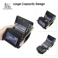 LouisWill Men Short Zipper Buckle Wallets PU Leather Fashion Wallets Business Mini Wallets Men Bags Retro Hand Bags Tri-fold Card Holders Coin Purse Clutches for Men. 