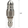 Pressure Washer Sewer Jetter Nozzle with Stainless Steel, Durable Design Sewer Jet Nozzle,1/4Inch Quickly Connector. 