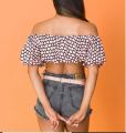 Gathered Off Shoulder Crop Top. 