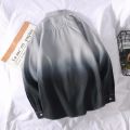Spring and Autumn Gradient Long-Sleeved Shirt Men Fashion Brands plus Size Loose Lapels Shirt Men's Korean Style Fashion Overweight Man Shirt. 