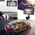 Car DVR 4 inch FHD 1080P Dash Cam Dual Lens Rear View Camera 24 hours Parking Monitoring Night Vision Driving Recorder. 