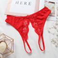 Crotchless Women Thongs G Strings Lace Low- Open Crotch Briefs For Transparent Underwear. 