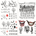 Waterproof Temporary tattoos Unique Colorful Long lasting Suicide Squad costume Fancy dress Batman for Halloween parties. 