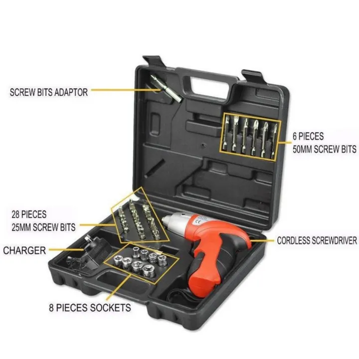 45%20Pieces%20Set%20Pivoting%20Cordless%20Screwdriver%20Set,%20Power%20Tool%20with%20Rechargeable%203.6V%20Battery,%20Bits,%20Sockets%20and%20Case%20-%20Image%203