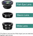 Vorix Phone Lens.3 in 1 Clip On 180 Degree Fish Eye Lens+0.65X Wide Angle+10X Macro Lens,Universal HD Camera Lens Kit. 