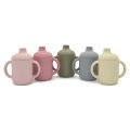 Baby Silicone Sippy Cup Baby Learning Drinking Cup Double Handle Silicone Cup Portable Children's Silicone Mug BPA Free. 
