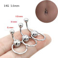 Titanium Steel Round Globe Belly Dance Spike Basic Belly Button Ring Spike for Piercing. 