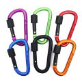 Outdoor Climbing Aluminium Alloy D Shape Buckle Carabiner Survival Keychain Camping Climb Clasp Clip Backpack Buckle Keychain. 