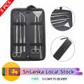 5 Pcs Fishtank Stainless Steel Aquascaping Tools Aquarium Tools Kit Landscaping Cleaning Tool Tweezers Shears Spatula aquarium accessories(with a canvas bag). 