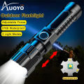 Auoyo Flashlight Outdoor Flashlight Telescopic Focus Flashlight Strong Light Portable Home Emergency Lamp USB Rechargeable Torchlight IPX6 Waterproof Flashlight Hiking Hunting Camping Flashlight. 