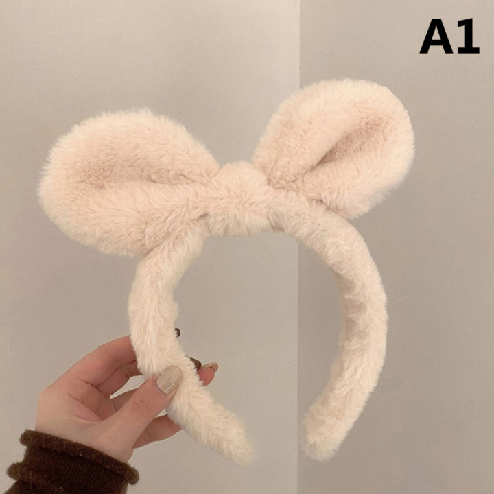New%20Rabbit%20Ear%20Plush%20Headband%20Women%20Solid%20Color%20Plush%20Hairband%20Hair%20Hoop%20Girls%20ANLAN%20-%20Image%203