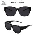LouisWill 2 In 1 Sunglasses Polarized Sunglasses Vertical Rice Nail Sunglasses Nearsightedness Set Over Glasses Unisex Wraparound Glasses Fashion  Wear Over Glasses for Men and Women For Outdoor Driving Fishing. 