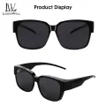 LouisWill 2 In 1 Sunglasses Polarized Sunglasses Vertical Rice Nail Sunglasses Nearsightedness Set Over Glasses Unisex Wraparound Glasses Fashion  Wear Over Glasses for Men and Women For Outdoor Driving Fishing. 