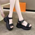 2023New Summer Fashion Sports Sandals Female Online Influencer Super Hot All-Match Super Hot Lightweight Platform Height Increasing Roman Shoes. 
