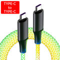 Pro Hua C Charger Adapter Cable 120W Light Gradient Light Data Fast Charging RGB Breathe Night TYPE-For iPhone 15 for Samsung Cable. 