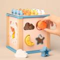 KOKKO 9 In 1 Toddler Activity Cube Shape Sorting & Matching Wooden Educational Toys Gifts For Boys And Girls. 