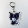 Sanrioed Cute Kawaii Cartoon 10cm Kuromi My Melody Dark Wind Acrylic Bag Pendant Couple Keychain Acrylic Pendant. 