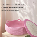 OYPFXMI Cat Kennel, Small Pet Round Cotton Rope Kennel, Small House, Easy to Clean Dog Kennel and Cat Kennel in Summer Pink. 