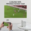 WANBO T4 Projectors (Auto Focus + Auto Keystone) Native 1080P Full HD 4K HDR, Official Android 9.0 | 450 ANSI Lumens | Dust Proof Engine | Dual Wifi-6G| Bluetooth | 1GB RAM 16GB eMMC. 