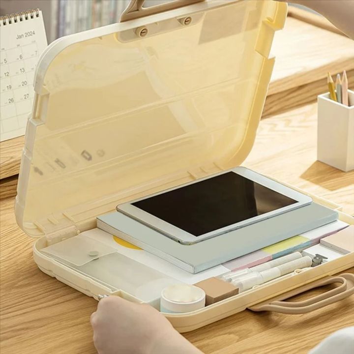 Practical Portable Documents Case Plastic Large Capacity Handheld File ...