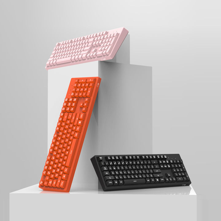 DSK100%20Wired%20Keyboard%20104%20Keys%20Office%20Gaming%20Keyboard%20Ergonomic%20Keyboard%20with%20Mechanical%20Hand%20Feel%20White%20Backlight%20Orange%20-%20Image%207