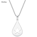 Wenefang Fashion Guitar Gray Necklace Solid Stainless Steel Found Heaven Star Pendant Ball Chain Necklace Never Ending Song Design Guitar Pick. 