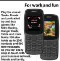 Nokia 106 Dual Sim  With Warranty Feature Push button Phone 1.77" Display Battery Long Standby Flashlight Radio. 