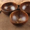 12-15cm Handmade Woode Natural Coconut Bowl And Spoon Set Fruit Salad Rice Bowl Creative Coconut Shell Bowl Kitchen Tableware. 