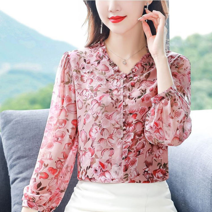 Fashion%20Shirts%20For%20Women's%20Printed%20Top%20New%20Long%20Sleeved%20Design%20Casual%20Style%20Thin%20Top%20-%20Image%202