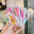 Wallet With Keychain Mini Wallet Transparent Purse Ladies Wallet Keys Pouch Laser Coin Purse Coin Purse. 