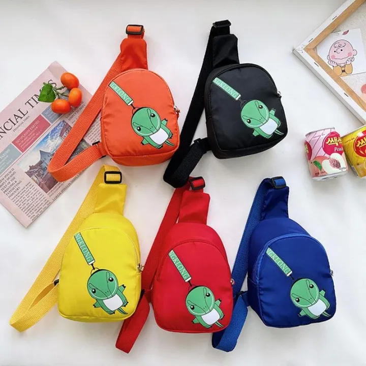 Cartoon Dinosaur Children Chest Bags Boys Girls Travel Crossbody Bag Adjustable Harness Cartoon Animals Kids Handsome Backpacks