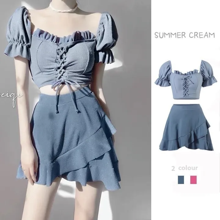 Swimsuit%20Women's%20Summer%20Split%20Skirt%20Conservative%20Hot%20Spring%20plus%20Size%20Covering%20Belly%20Thin2023New%20Student%20Swimwear%20Fairy%20Style%20-%20Image%204