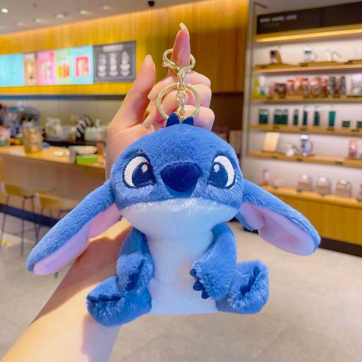 18cm Stitch Plush Keychain Disney Anime Figure Keyring Schoolbag ...