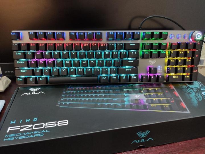 AULA%20S2016%20104-keys%20Square%20Key%20Cap%20Mixing%20Light%20Mechanical%20Blue%20Switch%20Metal%20Panel%20Wired%20USB%20Gaming%20Keyboard,%20Length:%201.6m%20-%20Image%205