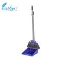 DUSTPAN AND BROOM SET WITH 70CM PLASTIC COATED METAL HANDLES - FEATHER BRAND. 