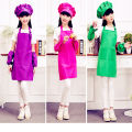 Children art Kitchen Aprons Waists 9 Colors Kids Aprons with Sleeve Chef Hats for Painting Cooking Baking 4 pcs/set. 