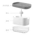 2 In 1 Kitchen Soap Dispenser Scrubbing Liquid Detergent Press-Type Liquid Soap Box Pump Organizer Kitchen Tool Bathroom Supply. 