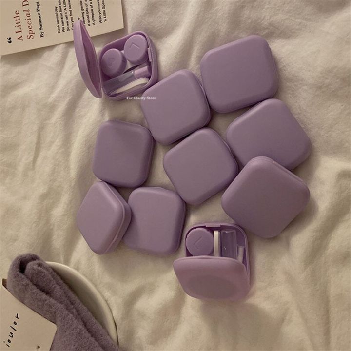 Taro Purple Lens Container Women DIY Thin Colored Contact Lens Case Box Travel Portable Lenses Storage Case