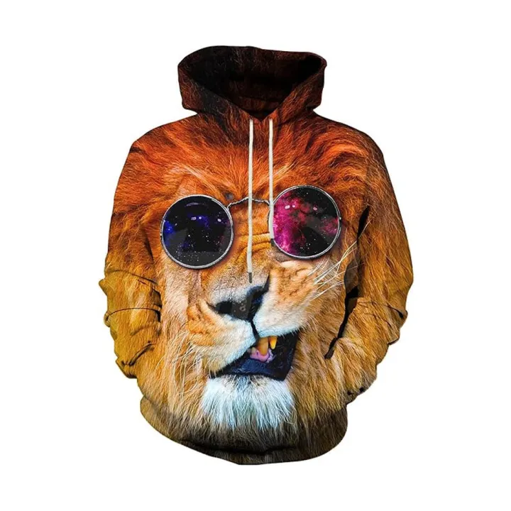 Sunglasses lion 3D printed hoodies Kids unisex casual stylish comfortable novelty sweatshirts long sleeve tops Autumn Winter