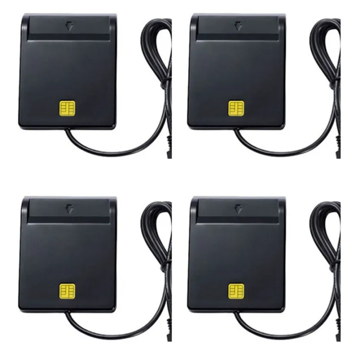 4X USB Smart Card Reader Atm Bank Tax Declaration Ic Card ID Card Smart ...