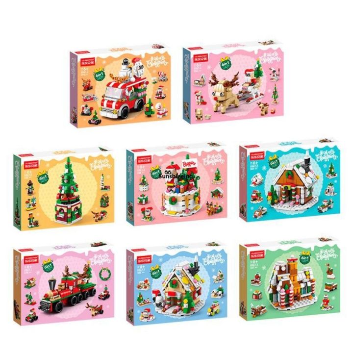 Make DIY IY Handmade House Model D Educational Christmas Christmas Building Blocks Set Assemble Mini House Mini Building Blocks Toy Christmas Gifts