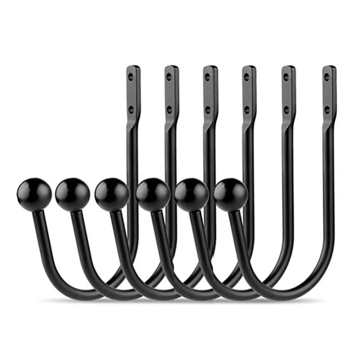 6pcs Curtain Holdback Hooks Metal Curtain Holdback Hooks Wall Mounted Curtain Tieback Hook Decorative Window Curtain Holdbacks Drapes Curtain Holder