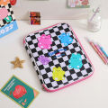 Chinatera 11 inch Bag Korean Style Checkerboard Pattern Cute Bear wer Tablet Sleeve Pouch Women Girls Travel Portable Zipper Leather Laptop for Protective Cover iPad Case. 