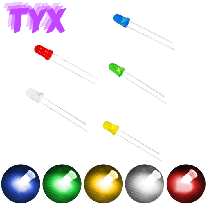【UrbanNomad】100pcs m LED Light Diodes, Red/Green/Yellow/Blue/White LED Circuit Assorted Kit for Science Project Experiment COMPONENT DIY k