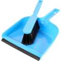 Dust pan with small broom brush cleaning. 