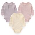 3 Pieces Unisex Solid Color Baby Girl Clothes Sets Newborn Cotton Long Sleeve Baby Boy Clothes 0-24M Baby Rompers Active. 